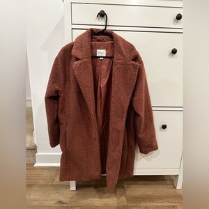 Daily Ritual Women's Warm Brown/Mauve Teddy Jacket